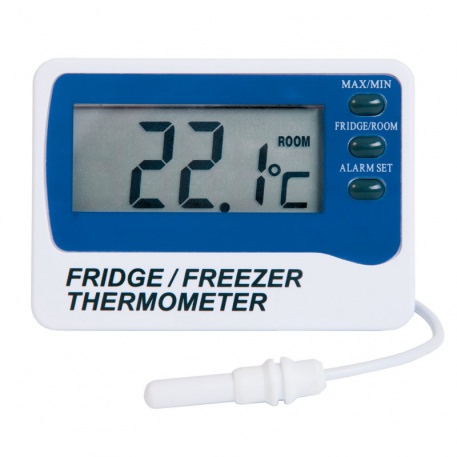 Cafes Easy to Read LCD Display Restaurants Ideal for Home Waterproof Digital Fridge Freezer Thermometer With Hook Fridge Thermometer Digital Refrigerator Thermometer Max/Min Record Function 
