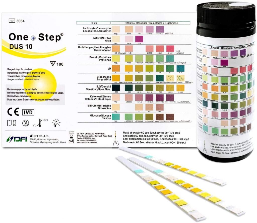 10 Parameter Urine Test Strips - 100 Dipsticks for Comprehensive ...