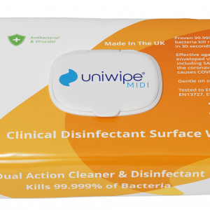 Uniwipe Clinical Midi Disinfectant Surface Wipes Alcohol Free (Various Sizes)