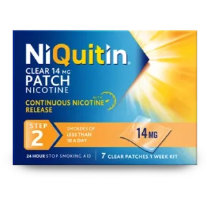 Niquitin 24 Hour 7x Clear Patches 14mg Step 2