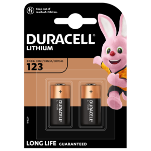 Duracell Lithium DL123 CR123A Batteries | 2 Pack